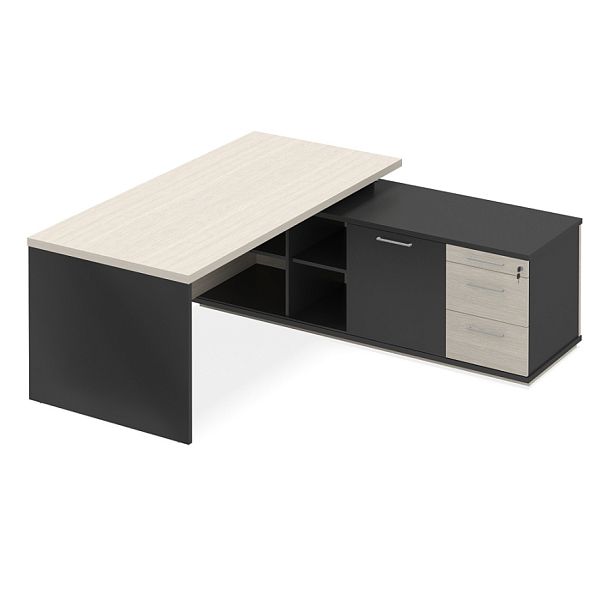 Стол руководителя "Сенатор"  ПК-СЕ-СТ190Х190П/Д-В3-30 дуб альпийский - Вид 1