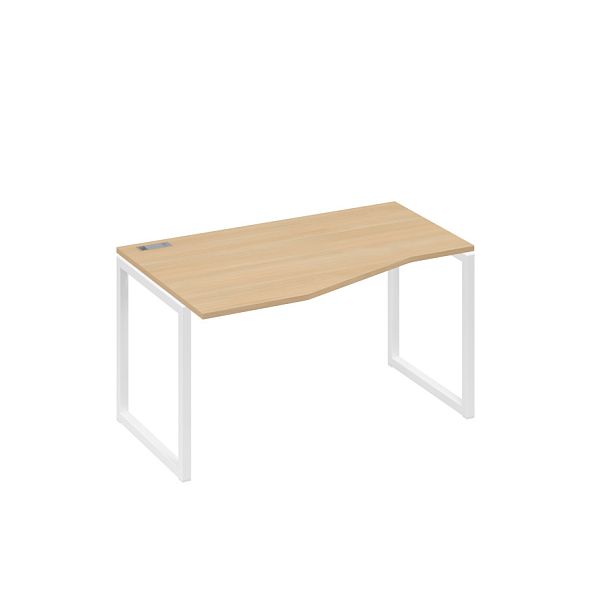 Стол эргономичный левый "Техно" на металлокаркасе QUATTRO A4 А4 Б4 063 БП натуральный дуб / металлокаркас белый - Вид 1