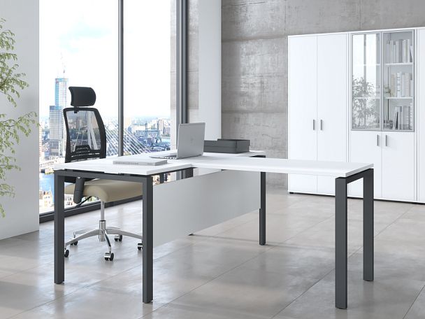 Бенч-система на 2 места Trend Metal 140x147x75 тёмный дуб - Вид 13