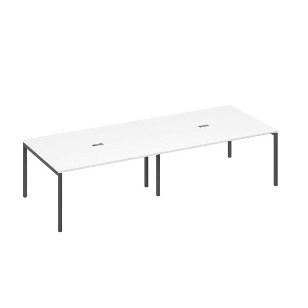Стол переговорный 320 на металлокаркасе DUE A4 А4 Б2 133-2 БП белый премиум / металлокаркас антрацит - Вид 1
