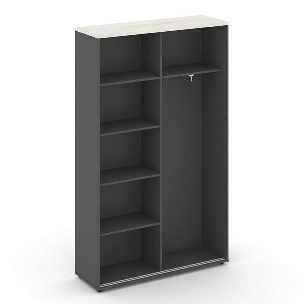 Стайл Проджект Шкаф-купе комбинир. SN.SHK.E-002 Антрацит/Дуб Наварра/Черный Ручки 1200*400*1982 - Вид 2