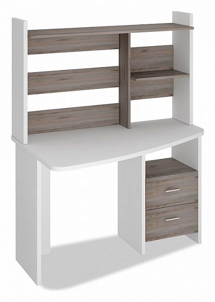 Стол компьютерный Домино Лайт СКЛ-Крл 120+НКЛ-120 Белый/Нельсон левый - Вид 1