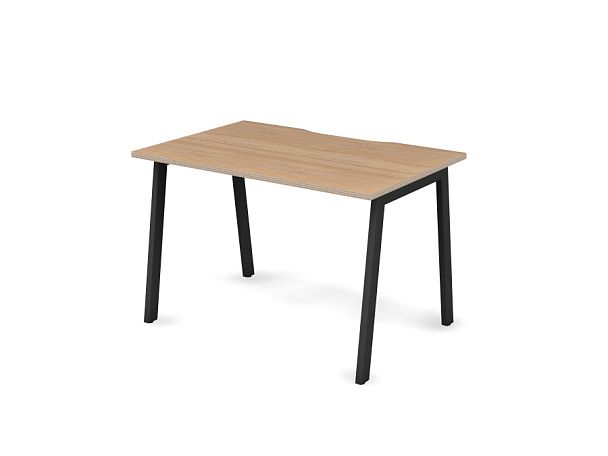 MATRIX 121S100-A Стол прямой, пров-ик вырезной (А-опоры) 1180х780х775 Швейцарский вяз/Темно-серый - Вид 1