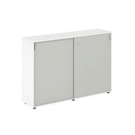 Шкаф купе 1638х400х1125 средний, с замком / корпус: белый, фасады: серый бархат Сигма / Sigma - Фото предпросмотра