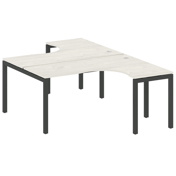 Metal System Quattro Р. ст. криволинейная на П-образном м/к 50БП.РАС-СА-2.4 Дуб наварра/Антрацит металл 1600*2435*750 - Вид 1