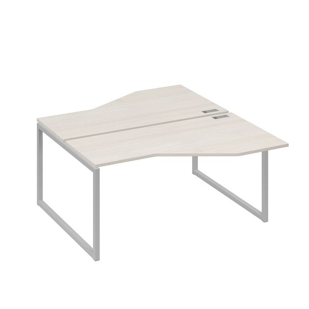 Рабочая станция со столами Техно (2х160) каркас QUATTRO A4 А4 Б4 188 БП дуб / металлокаркас серый - Вид 1