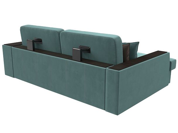 Угловой диван Брюссель левый (полностью Велюр бирюзовый) - Вид 6