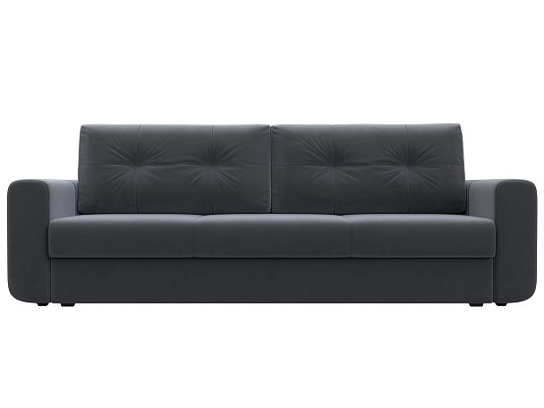 Прямой диван Лига-031 Велюр серый - Вид 2