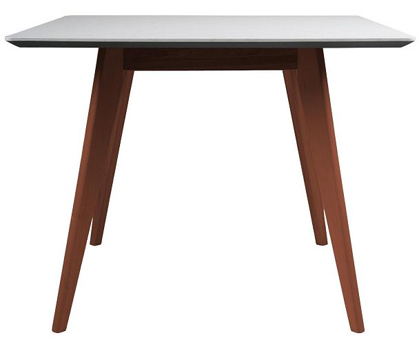 Стол Лунд 960*960 мрамор Бьянко Темный орех - Вид 3