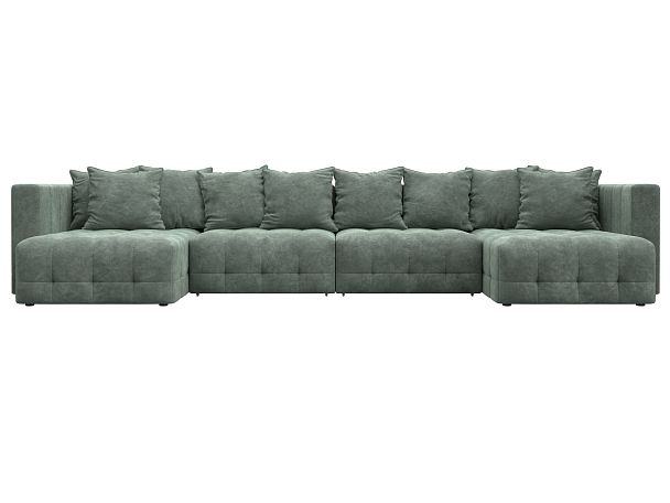 Диван П-образный Лига-052 НПБ Лонг Велюр зеленый - Вид 2