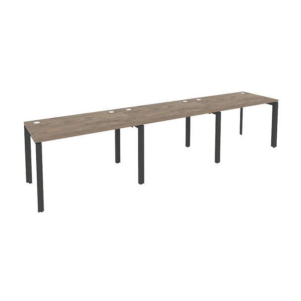 Onix Рабочая станция на П-образном м/к O.MP-RS-3.2.7 Тиквуд темный/Антрацит металл 3540*720*750 - Вид 1