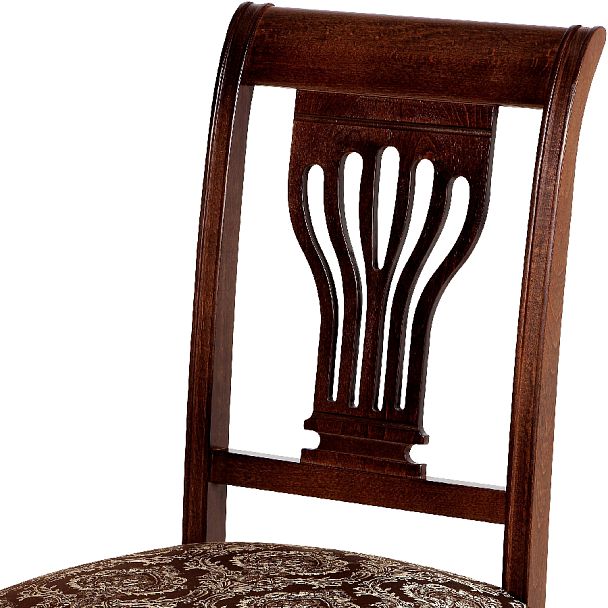 Комплект деревянных стульев с мягким сиденьем Мендельс Античный орех/Темно-коричневый жаккард, 4 шт. - Вид 6