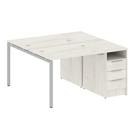 Метал Систем Куатро / Metal System Quattro Р. ст. с тумбой на П-образном м/к 40БП.РС-СТП-2.1 Дуб наварра/Серый металл 1412*1475*750 - Фото предпросмотра