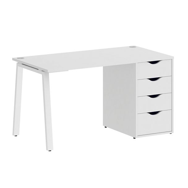 Home Office Стол письменный VR.SP-3-138.4.A Белый/Белый металл 1380*720*750 - Вид 1