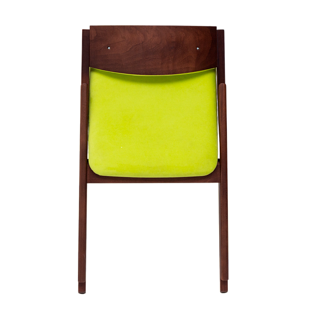 Стул раскладной Clack,  мягкая спинка, велюр Teddy 932, каркас бук морилка старинный орех - Вид 7