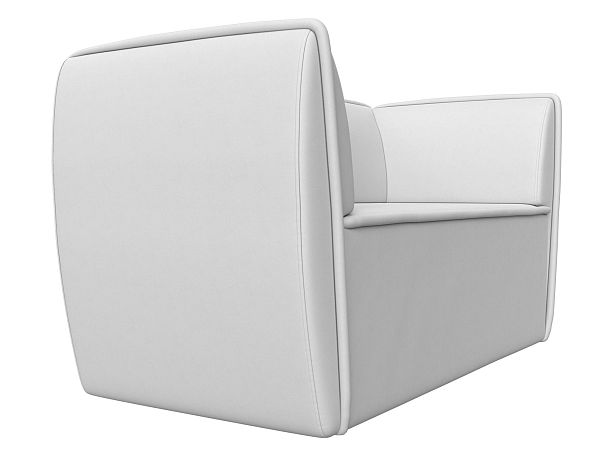 Прямой диван Бергамо 2-х местный (полностью экокожа белая) - Вид 3