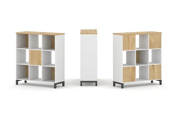 Style Project Набор стеллажа 2-х сторон., 3 яр. SN.NSD-331 Белый/Тиквуд Светлый/Металл Антрацит 1121 - Вид 1