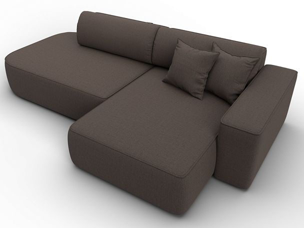 Диван угловой Лига-065 БП угол правый Рогожка коричневый - Вид 6