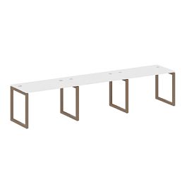Metal System Quattro Р. ст. на 3 раб. места на О-образном м/к 50БО.СМ-3.2 Белый/Мокко металл 3600*720*750 - Фото предпросмотра