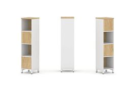 Стайл Проджект Набор стеллажа 2-х сторон., 4 яр. SN.NSD-411 Белый/Тиквуд Светлый/Металл Белый 387*40 - Фото предпросмотра