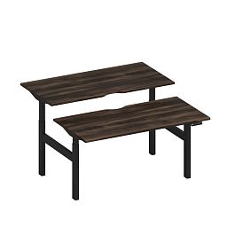 Рабочая станция на электроприводе с вырезами Elevo А2 ЧР 103.2 ДР дуб ристретто/ черный гладкий - Фото предпросмотра