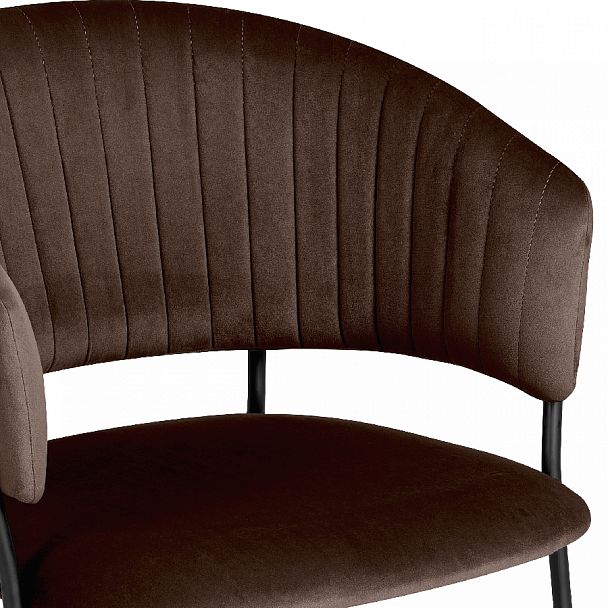 Комплект кухонных стульев Даксон коричневый велюр/черный, 4 шт. - Вид 8