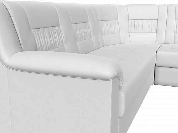 Угловой диван Карелия правый (полностью экокожа белая) - Вид 4