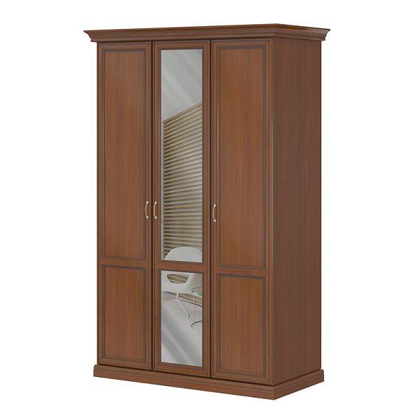 Гардероб трехстворчатый, высокий, глубокий левый. "Версаль"  ПК-ВР-ГГ233Х147Л/2ДГ/1ДЗ/35-В1-198 орех орвието - Вид 1
