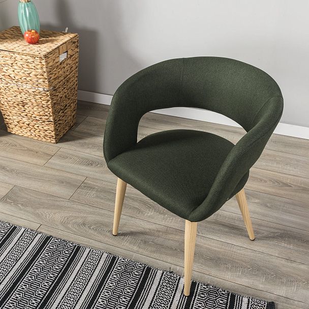 Кресло Hugs тёмно-зеленый/нат.дуб - Вид 12