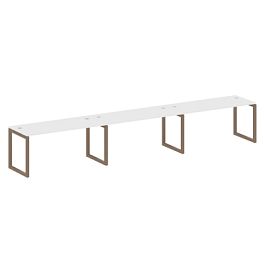 Metal System Quattro Р. ст. на 3 раб. места на О-образном м/к 50БО.СМ-3.4 Белый/Мокко металл 4800*720*750 - Фото предпросмотра