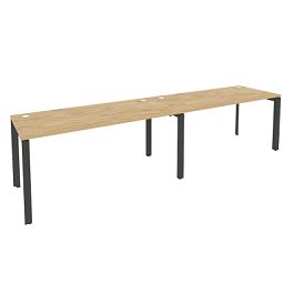 Onix Рабочая станция на П-образном м/к O.MP-RS-2.4.7 Тиквуд светлый/Антрацит металл 3160*720*750 - Фото предпросмотра