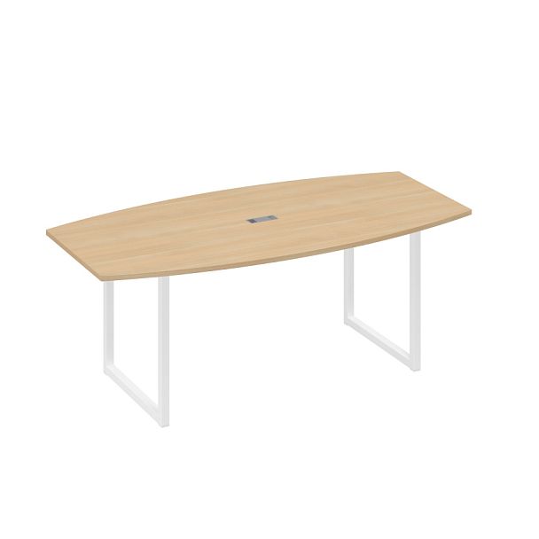 Стол переговорный 200 с металлокаркасом QUATTRO A4 А4 Б4 113 БП натуральный дуб / металлокаркас белый - Вид 1
