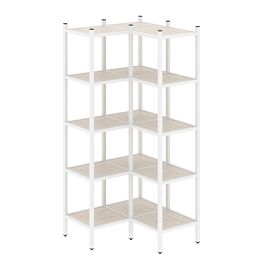 Loft Угловой внутренний стеллаж наборный VR.L-32 Денвер светлый/Белый металл 862*862*1869 - Фото предпросмотра