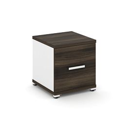 Concept Шкаф 1 узкая секция, 1 ниша CN.STU-113 W Дуб Мали/Белый Бриллиант/Металл Белый 420*420*450 - Фото предпросмотра