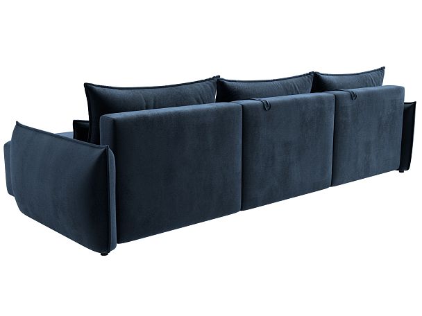 Диван угловой Лига-051 НПБ Лонг угол универсальный Велюр синий - Вид 5