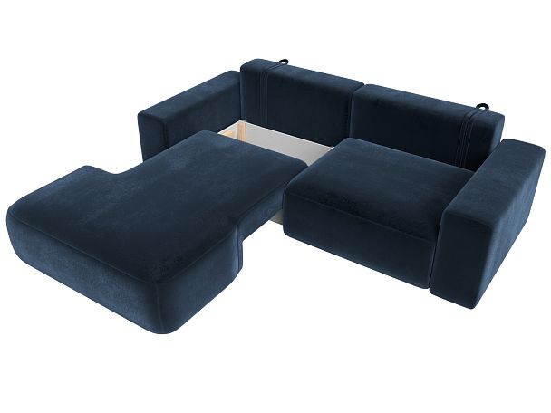 Диван угловой Лига-036 НПБ Классик левый угол Велюр синий - Вид 7
