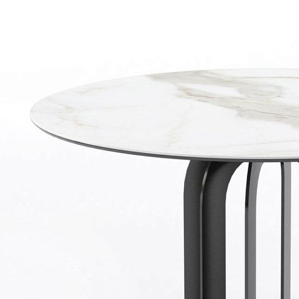 Стол круглый Castro 120, керамика матовая, белая - Вид 2