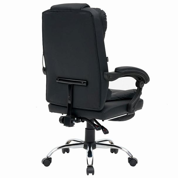 Кресло офисное CROMEX "Chill MS-005", с функцией вибромассажа, подножка, экокожа, черное, 532958 - Вид 3