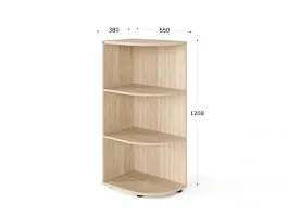 UNITY РШ-09Г ДУБ СОНОМА Стеллаж открытый Угловой 380х550х1208 - Фото предпросмотра