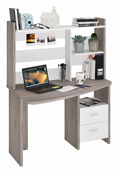 Стол компьютерный Домино Лайт СКЛ-Крл 120+НКЛ-120 Белый/Нельсон левый - Вид 2