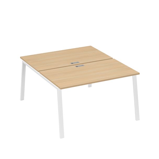 Рабочая станция каркас TRE 2х140 офисная A4 А4 Б3 177  БП натуральный дуб / металлокаркас белый - Вид 1