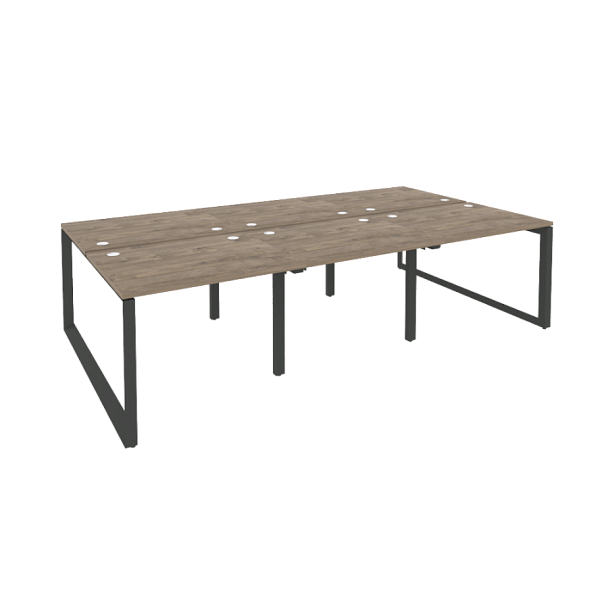 Onix Рабочая станция на О-образном м/к O.MO-D.RS-6.1.8 Тиквуд темный/Антрацит металл 2940*1635*750 - Вид 1