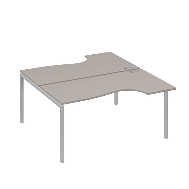 Рабочая станция DUE (2х160) столы эргономичные Классика A4 А4 Б2 185 БП мокко премиум / металлокаркас серый - Вид 1