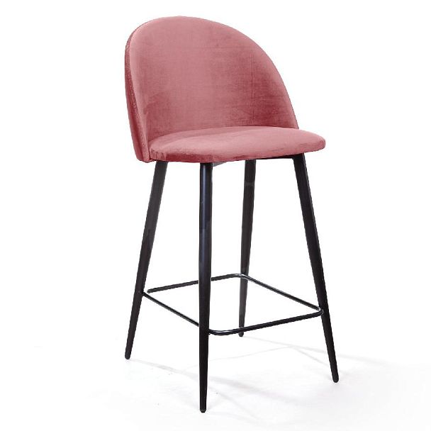 Стул полубарный Thomas, бархат пудровый 15 - Вид 1