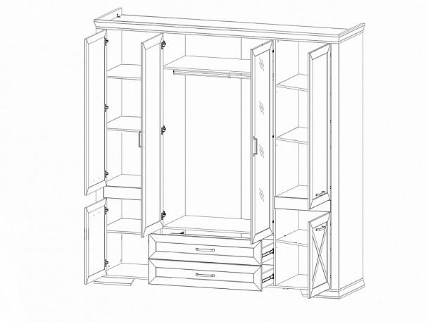 Шкаф платяной Marselle SZF6D2S - Вид 2