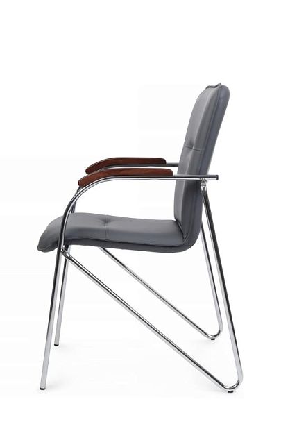 Стул Самба с деревянными подлокотниками SMB-02H Хром гальв. Серый - Вид 6