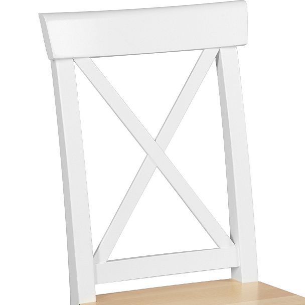 Стул деревянный с жестким сиденьем Бергольф Белый/Натуральный - Вид 7