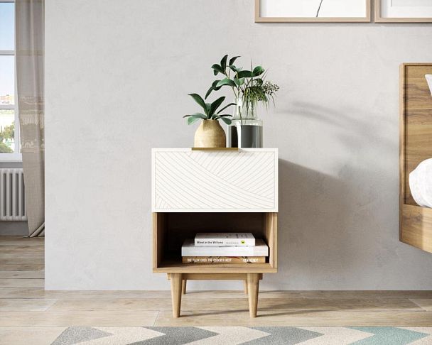 Тумбочка с верхним ящиком Line LN10/GR1/beige - Вид 4