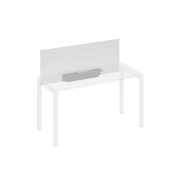 Экран настольный фронтальный для стола 140 с кабель-каналом A4 А4 Б 832 БП белый премиум / металлокаркас антрацит - Вид 1