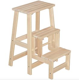 Табурет-стремянка Массив Бесцветный (Лак) - Фото предпросмотра